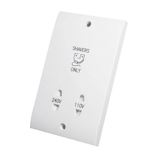 Shaver Socket Dual/Volt White