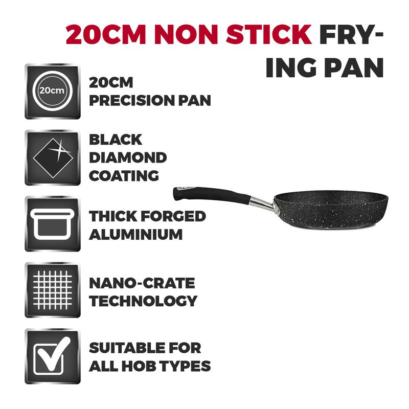 Precision 20cm Non-Stick Frying Pan Black
