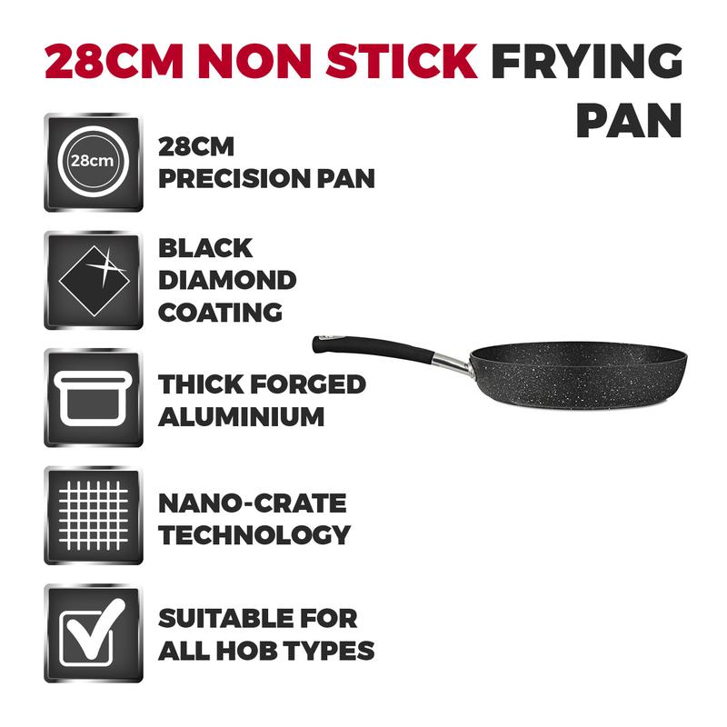 Precision 28cm Non-Stick Frying Pan Black