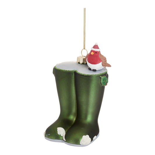 Christmas Wellies Shaped Bauble