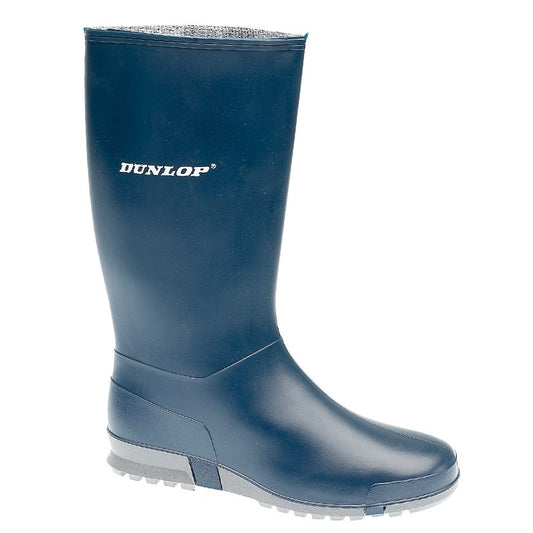 Dunlop Navy Blue/ Grey PVC Wellington Boot Size 12-5