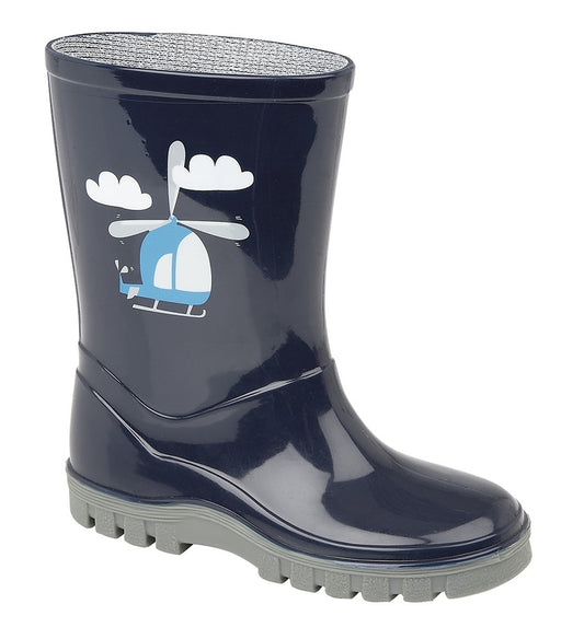 Helicopter Kids Wellington Boots