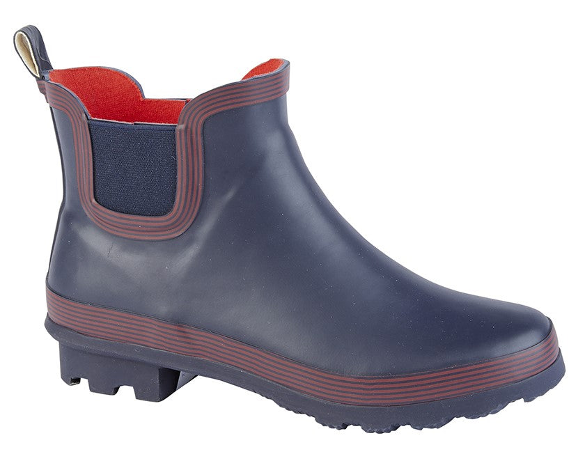 Chelsea Style Adult Ankle Boot Navy/Red