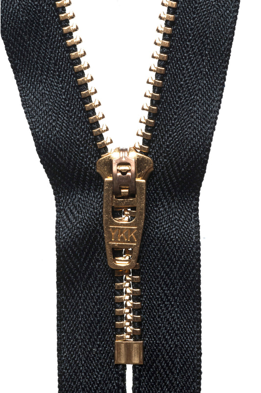 Brass Jeans Zip: 13cm: Black