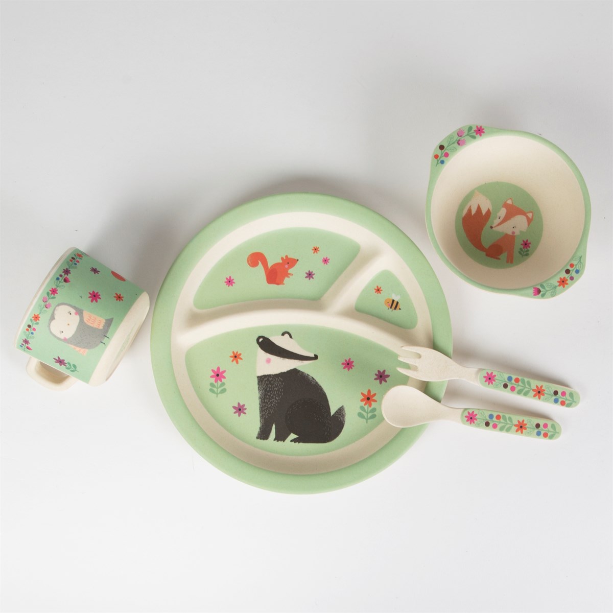 Woodland Friends Bamboo Kid's Plate