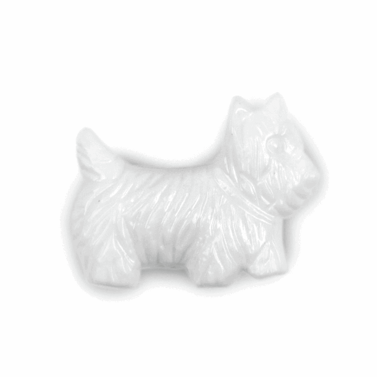 Scottie Dog Button White