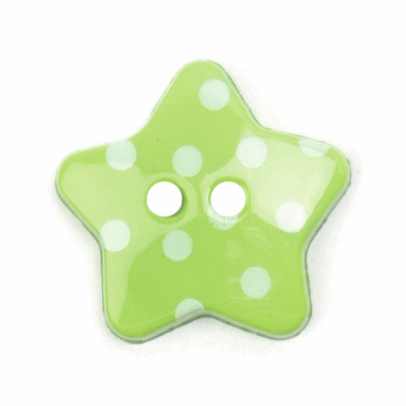 Green Polka Dot Star Button