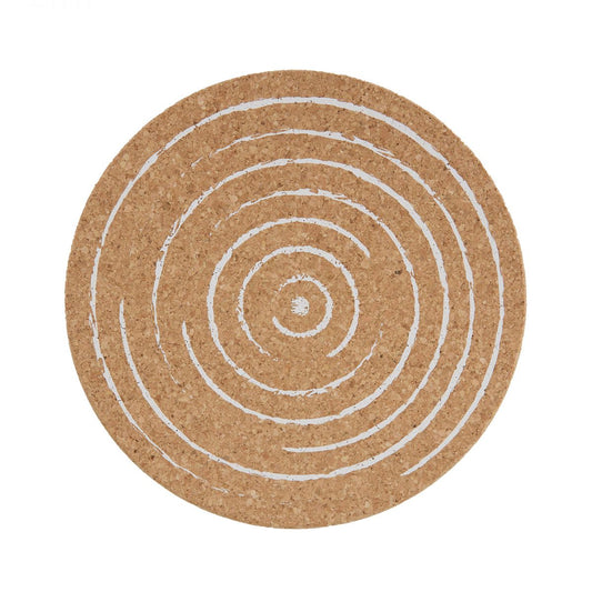 Cork Table Mat - Spiral White