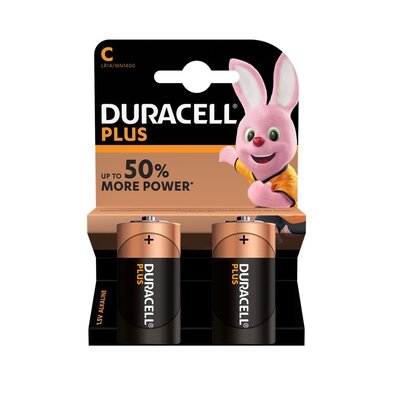 C Duracell Plus Battery 2 Pack