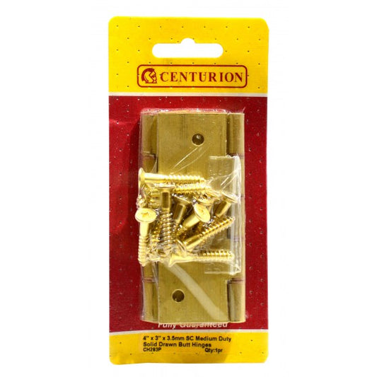 4" x 3" x 3.5mm SC Medium Duty Solid Drawn Butt Hinges DPBW (1 pair)