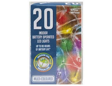 20 Multi Coloured Battery Operated LED Lights