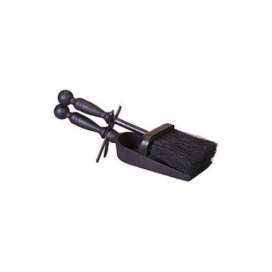 Black 3pce 12" Hearth Tidy