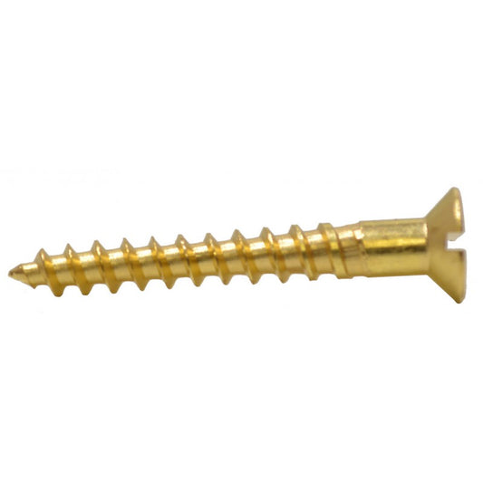 Woodscrews 1 1/2” x 10 Slotted Brass