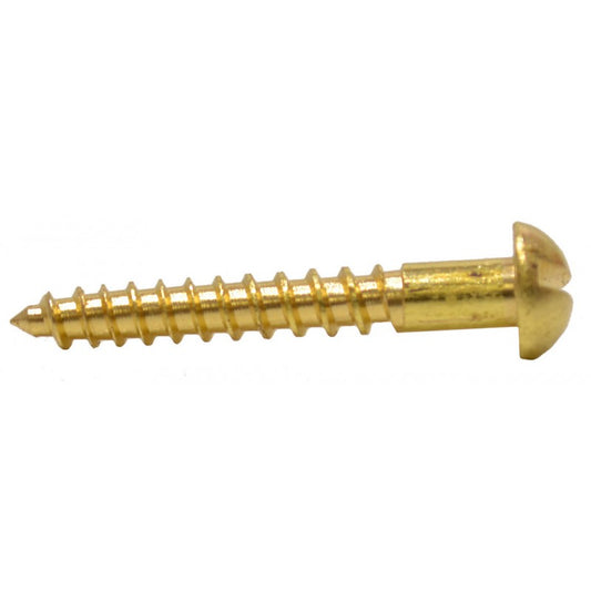 Slotted Round Head Screw Brassed 1” x 6