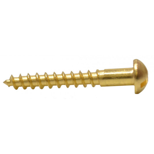 Slotted Round Head Screw Brassed 1 1/4” x 8