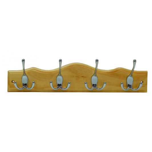 Tri-hooks On Scallop Top Pine Board x4 CP