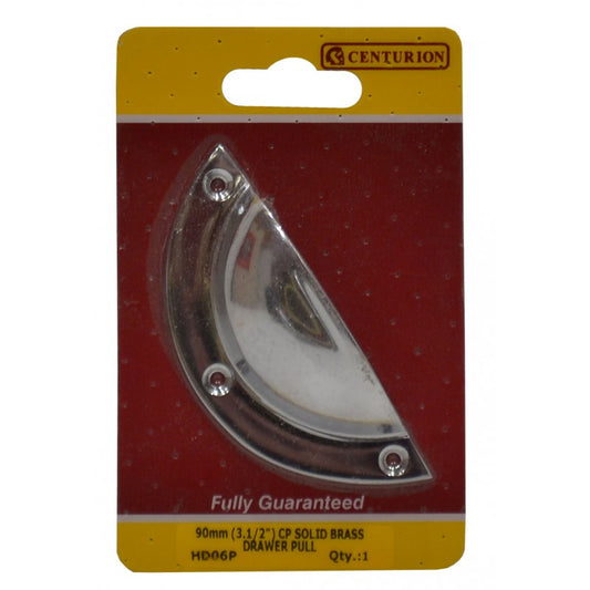 Solid Brass Drawer Pull 90mm (3 1/2") CP